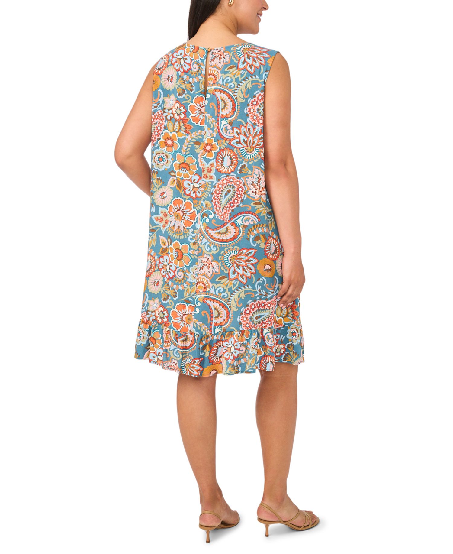 Plus Size Crewneck Sleeveless Shift Dress