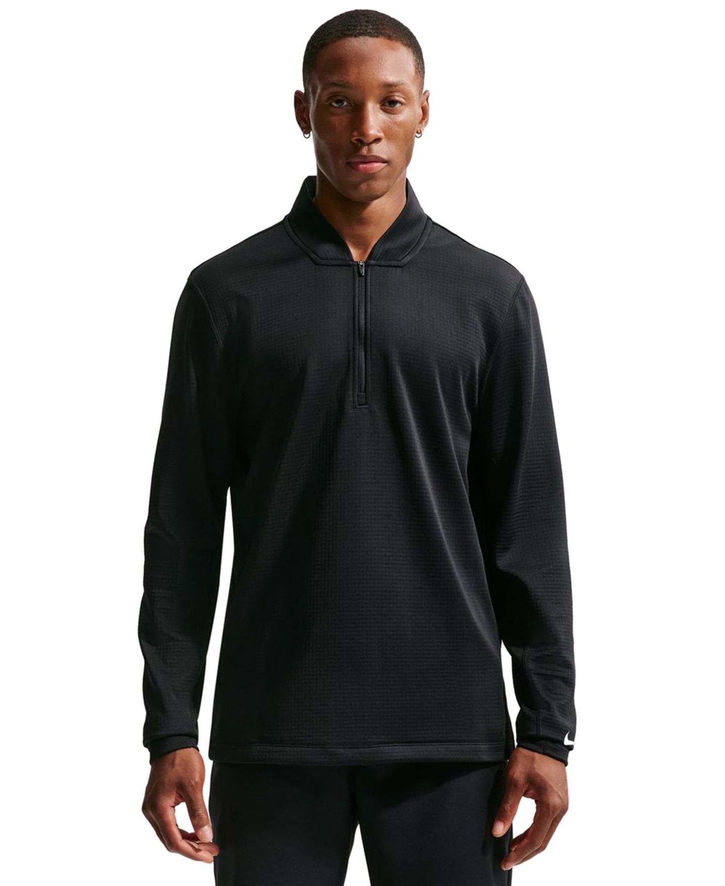 Мужской свитшот Nike Velocity Half-Zip Golf Sweatshirt, цвет: Чёрный / Белый — фото 1
