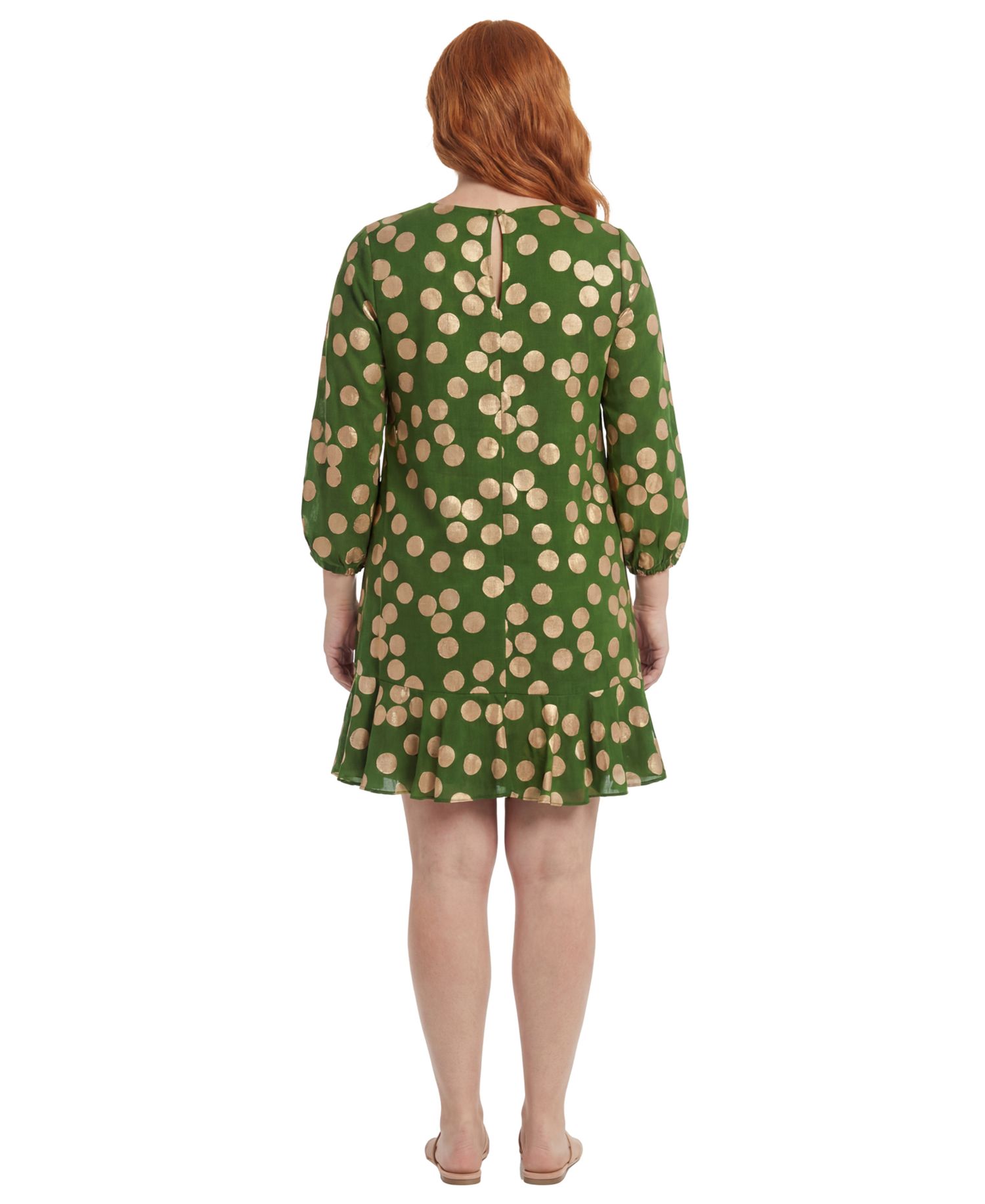 Plus Size Balloon-Sleeve Shift Dress