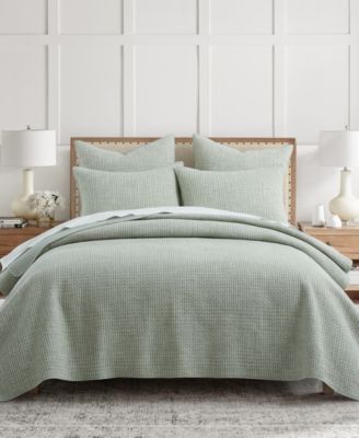 Pick-Stitch Artisan Textured 3-Piece Quilt Set, Full/Queen