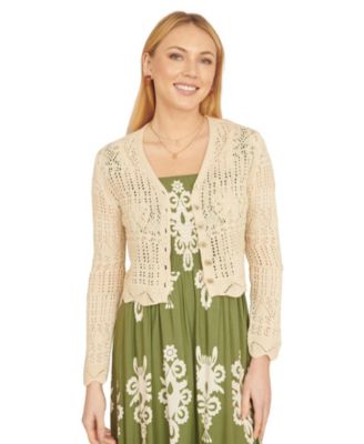 Women's Crochet Knitted Cropped Cardigan