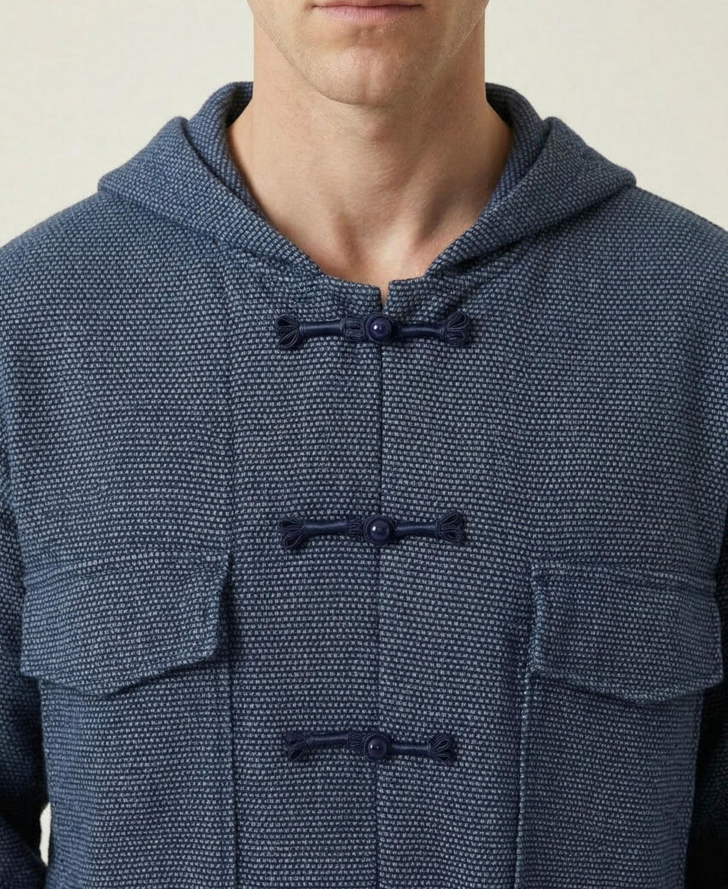 Men's Hooded Toggle-Closure Dual-Pocket Jacket