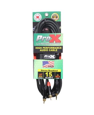 XC-CMR15 15' 1/8" (3.5mm) TRS to Dual RCA-M High Performance Audio Cable