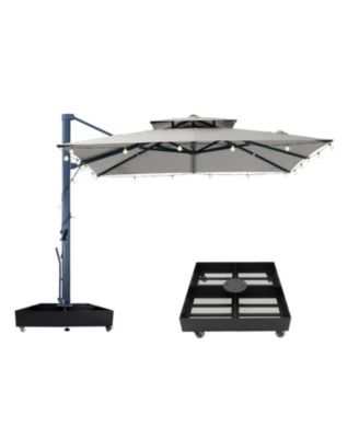 Cantilever Patio Umbrella with DIY Drape Hook and Base