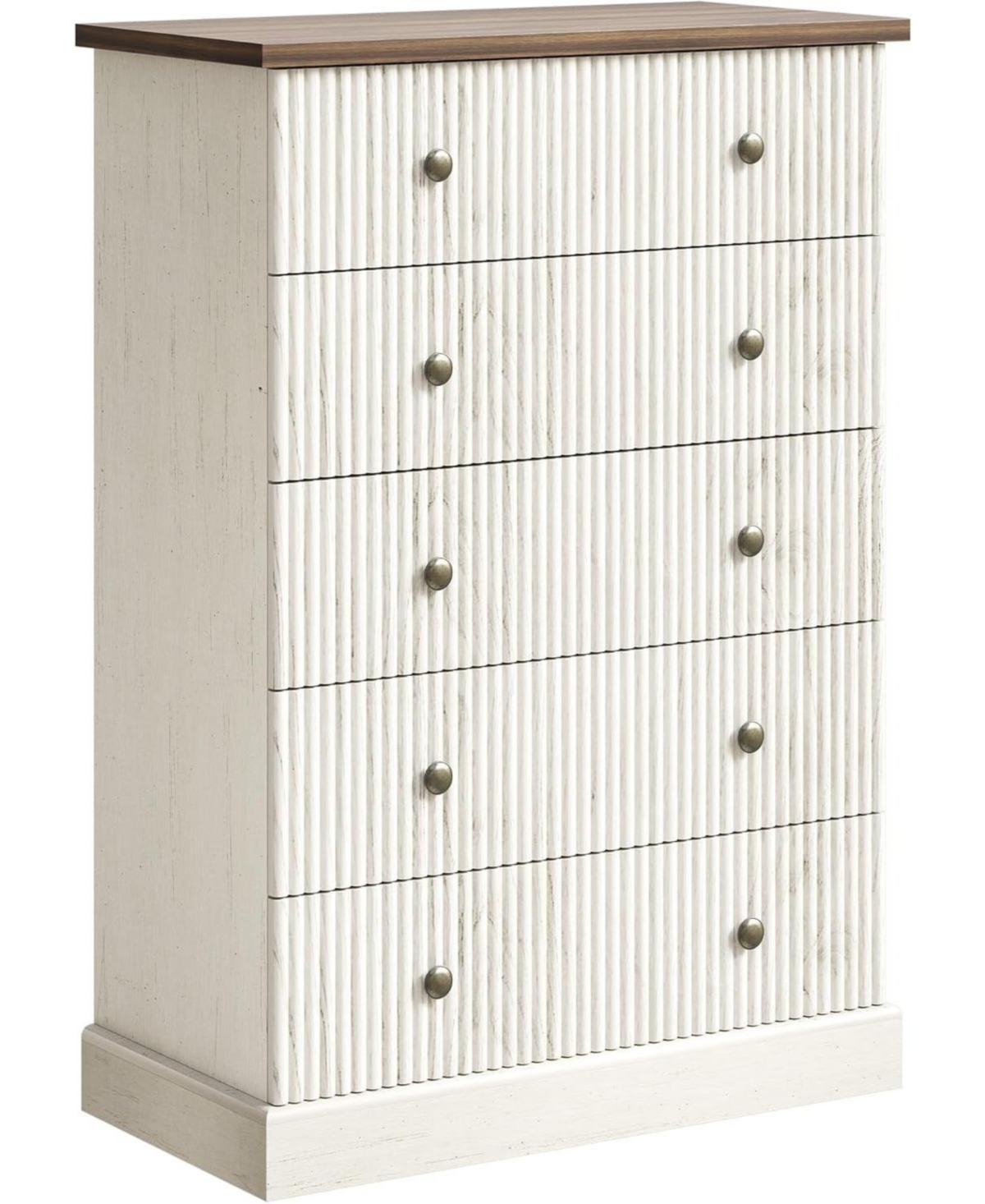 gaomon 5 Drawer Tall Wood Dresser with Metal Handles, Space-Saving Storage for Apartment