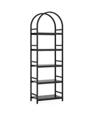 4-Tier Bookcase Shelf with Arched Design for Books and Decor