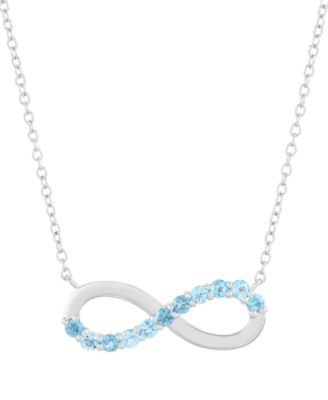 Swiss Blue Topaz (1/2 ct. t.w.) Infinity Pendant Necklace in Sterling Silver