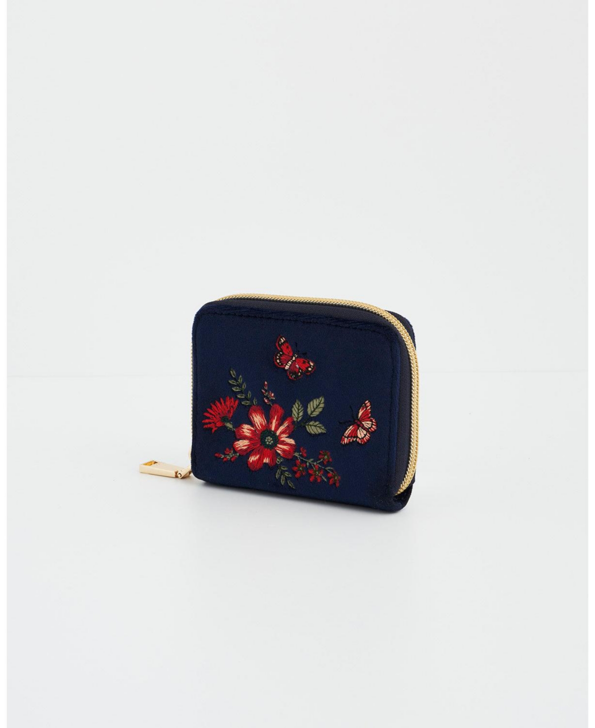 Fable England Women's Floral Velvet Purse