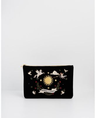 Women's Celestial Velvet Embroidered Pouch
