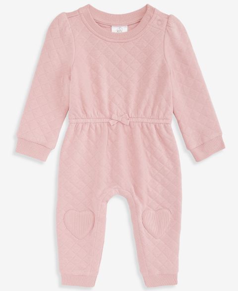 Детский стёганый комбинезон First Impressions для девочки 0M-24M с нашивкой-сердцем