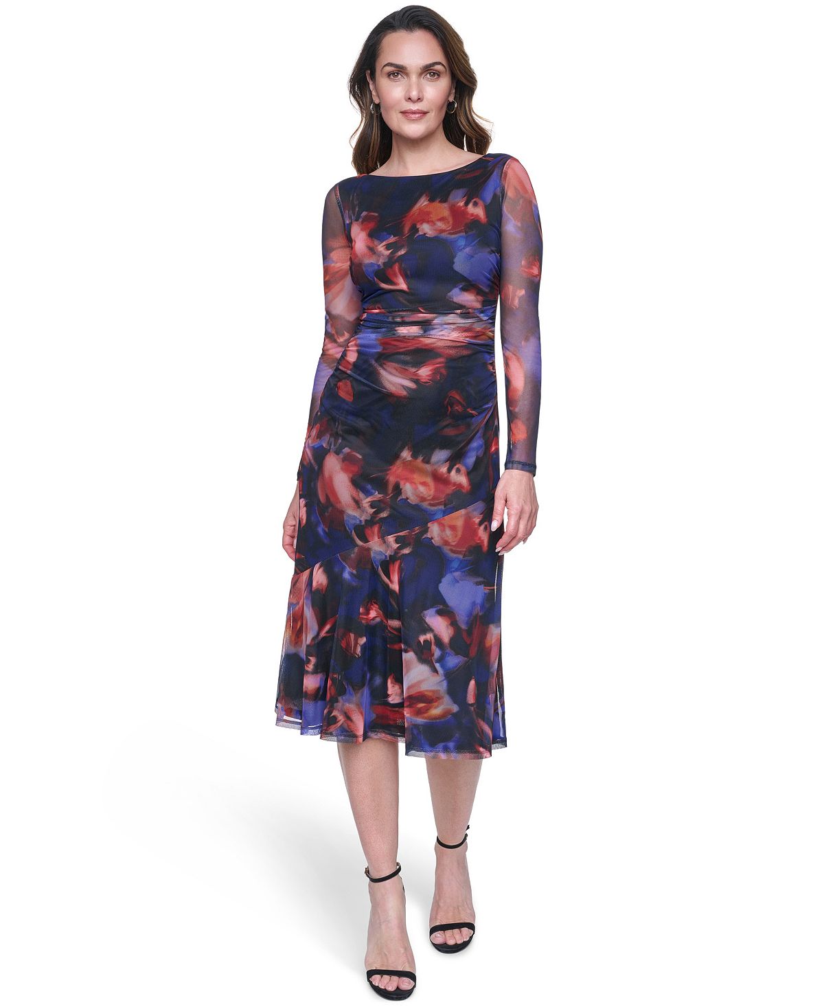 Vince Camuto Women's Printed Mesh Bodycon Midi Dress view 1 — MAYCSS fashion products