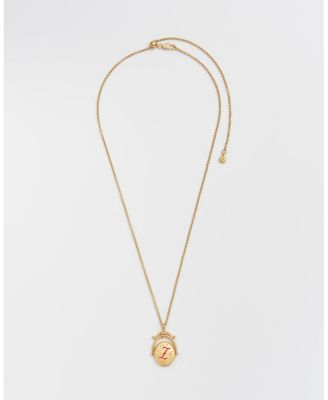 Z Initial Zigzag Clover Spinner Chain Necklace