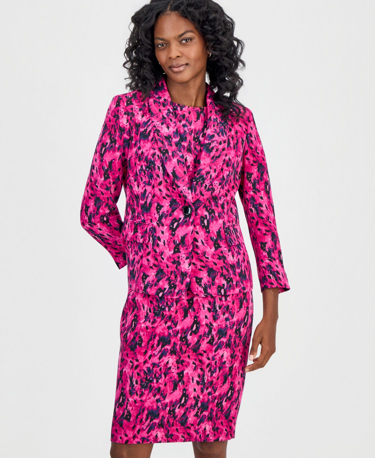 Women's Printed Round-Neck Scuba Sheath Dress