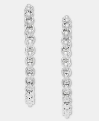 Gold-Tone 40mm Chain Hoop Earrings