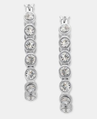 Pav&eacute; Oval Hoop Earrings
