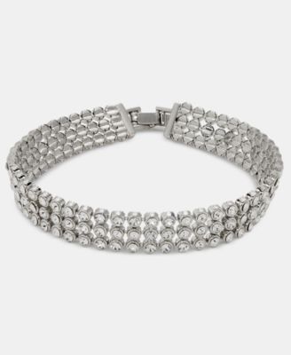 Pav&eacute; Triple Row Flex Bracelet