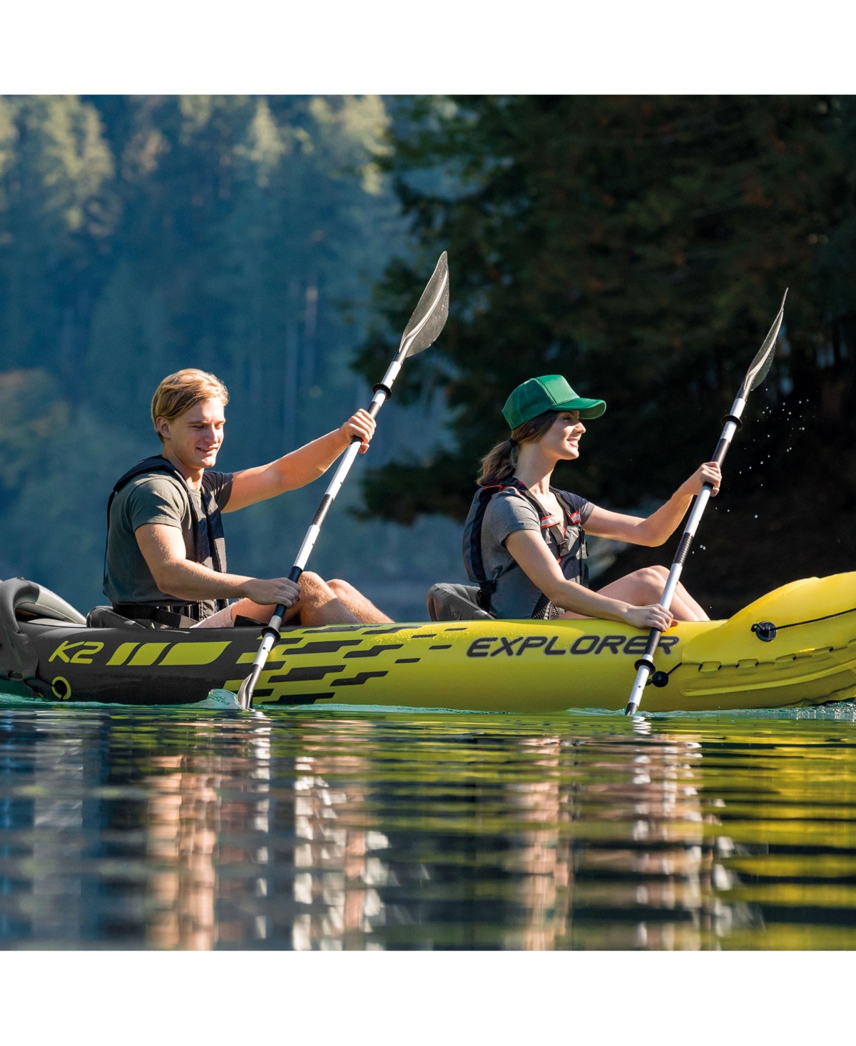 Intex 86" Lightweight Aluminum Double Oar Inflatable Kayak Paddle, Black, 2 Pack