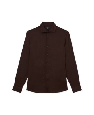 Men's Ruban Linen Cutaway Collar Regular Fit Shirt