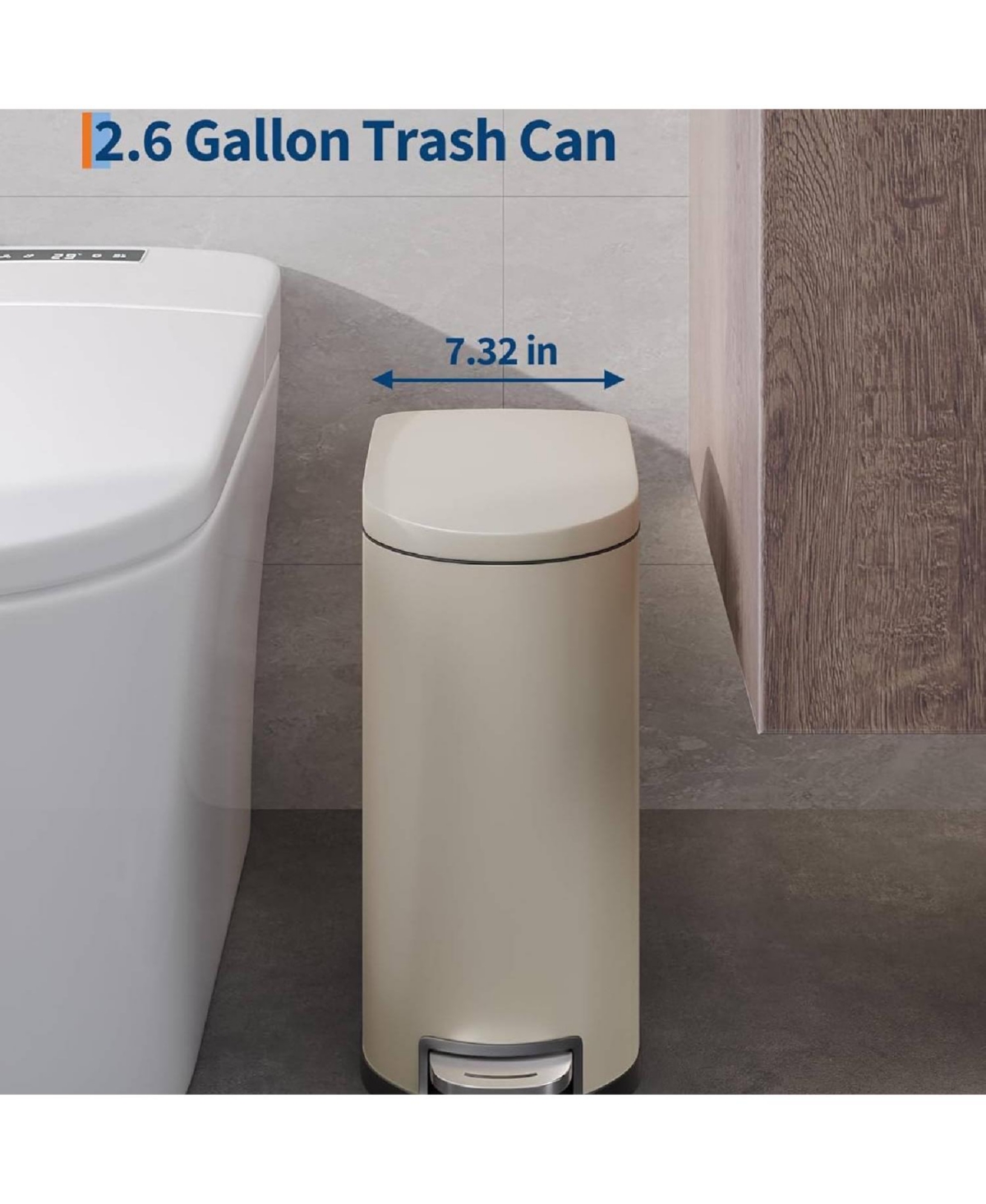 Gaomon Stainless Steel Step-on Trash Can, Slim Kitchen Garbage Bin
