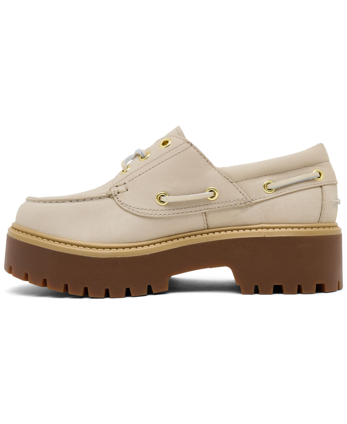 Женские туфли Timberland Stone Street Platform Boat, цвет: Серо-коричневый — фото 5