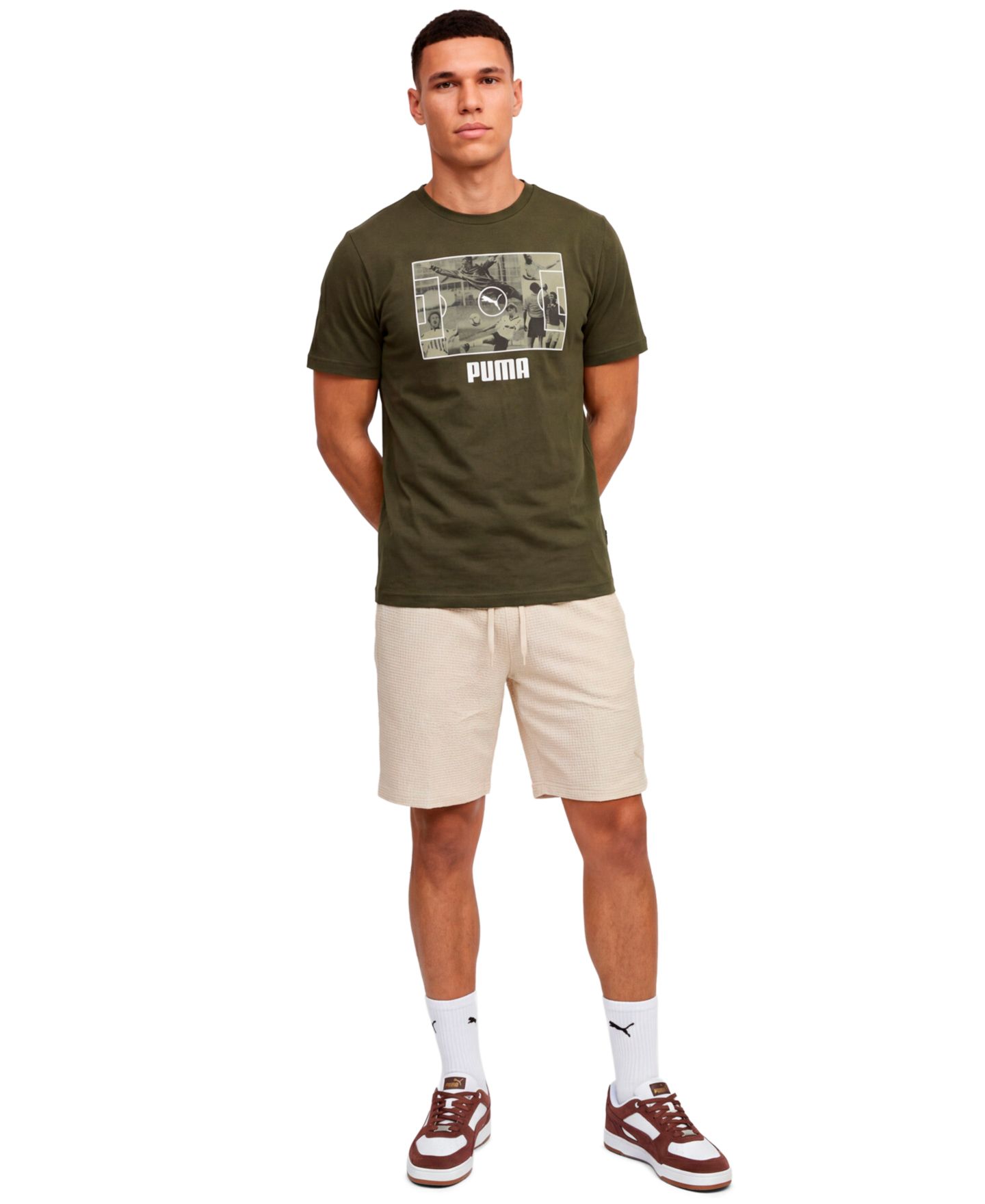 Мужские шорты Puma Essentials Elevated Regular-Fit, цвет: Снежный — фото 2