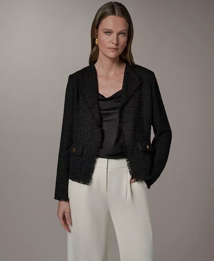 Petite Open-Front Long-Sleeve Jacket