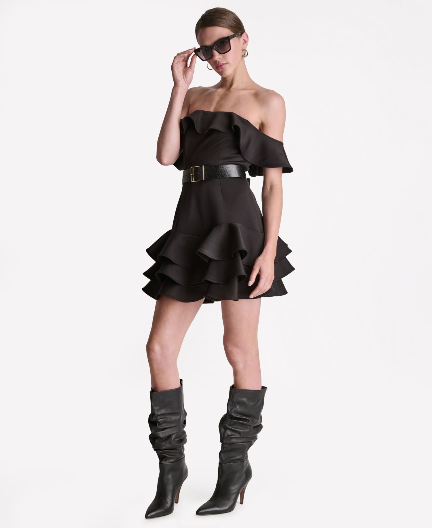 Women's Off-The-Shoulder Black Mini Dress