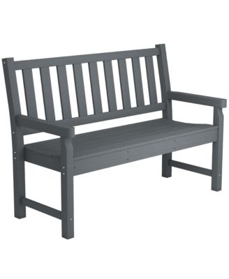 2-Person Outdoor Bench, HDPE Garden Bench for Backyard