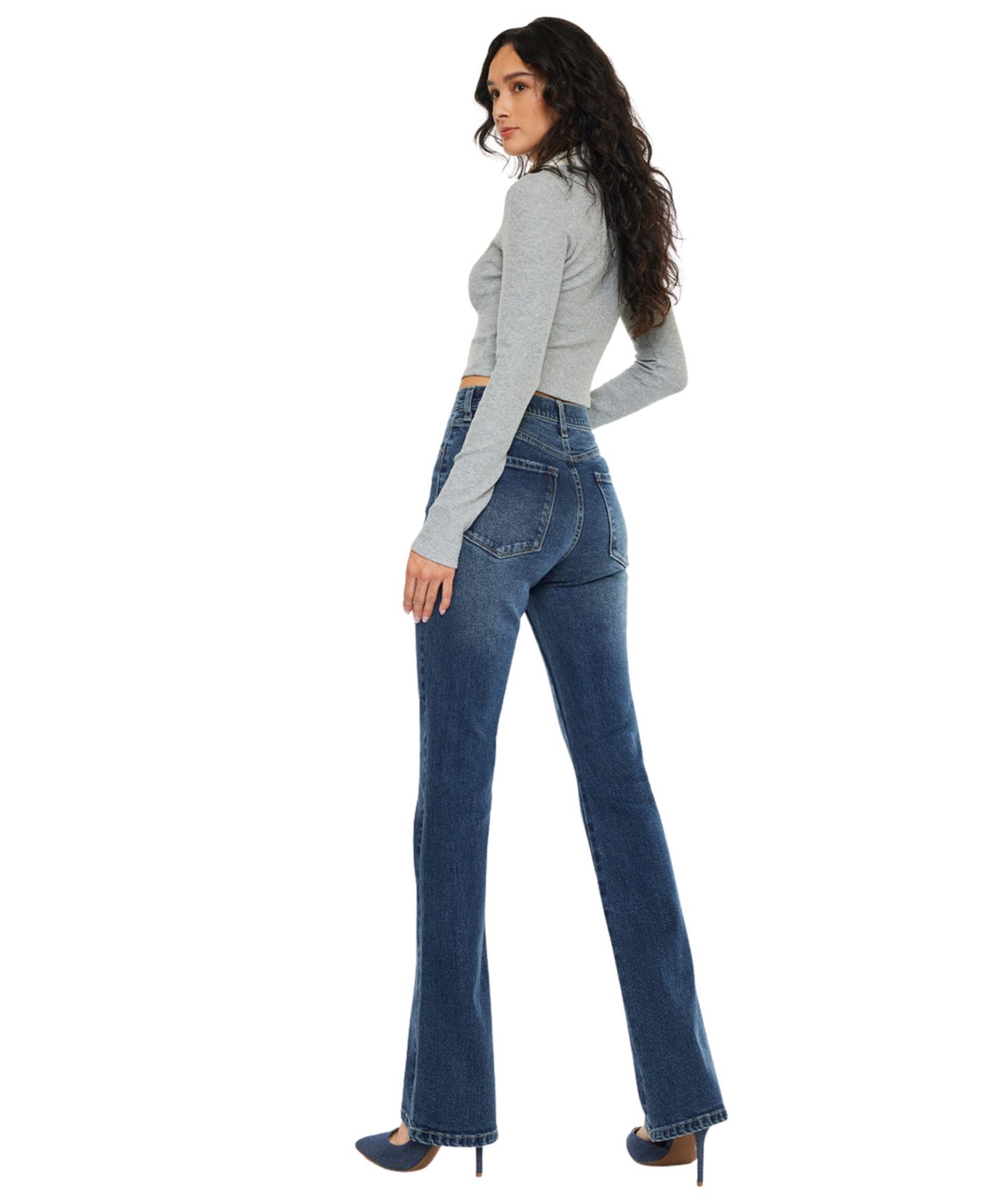 Женские джинсы KanCan Zina High Rise Vintage Bootcut, цвет: Тёмная варка — фото 2
