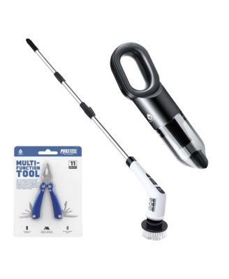 Ultimate Cleaning and Multi-Tool Bundle - Cordless Rechargeable Power Scrubber, Handheld Vacuum and 11-in-1 Multifunction Tool