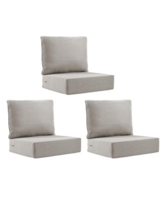Outdoor Deep Seat Cushion Set, Water-Resistant Patio Furniture Cushions with Removable Cover, Set of 3