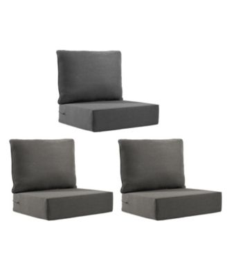 Outdoor Deep Seat Cushion Set, Water-Resistant Patio Furniture Cushions with Removable Cover, Set of 3