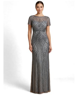 formal dark grey dress Sleeveless grey dress with pockets| Nuichan plus size dresses main image 1