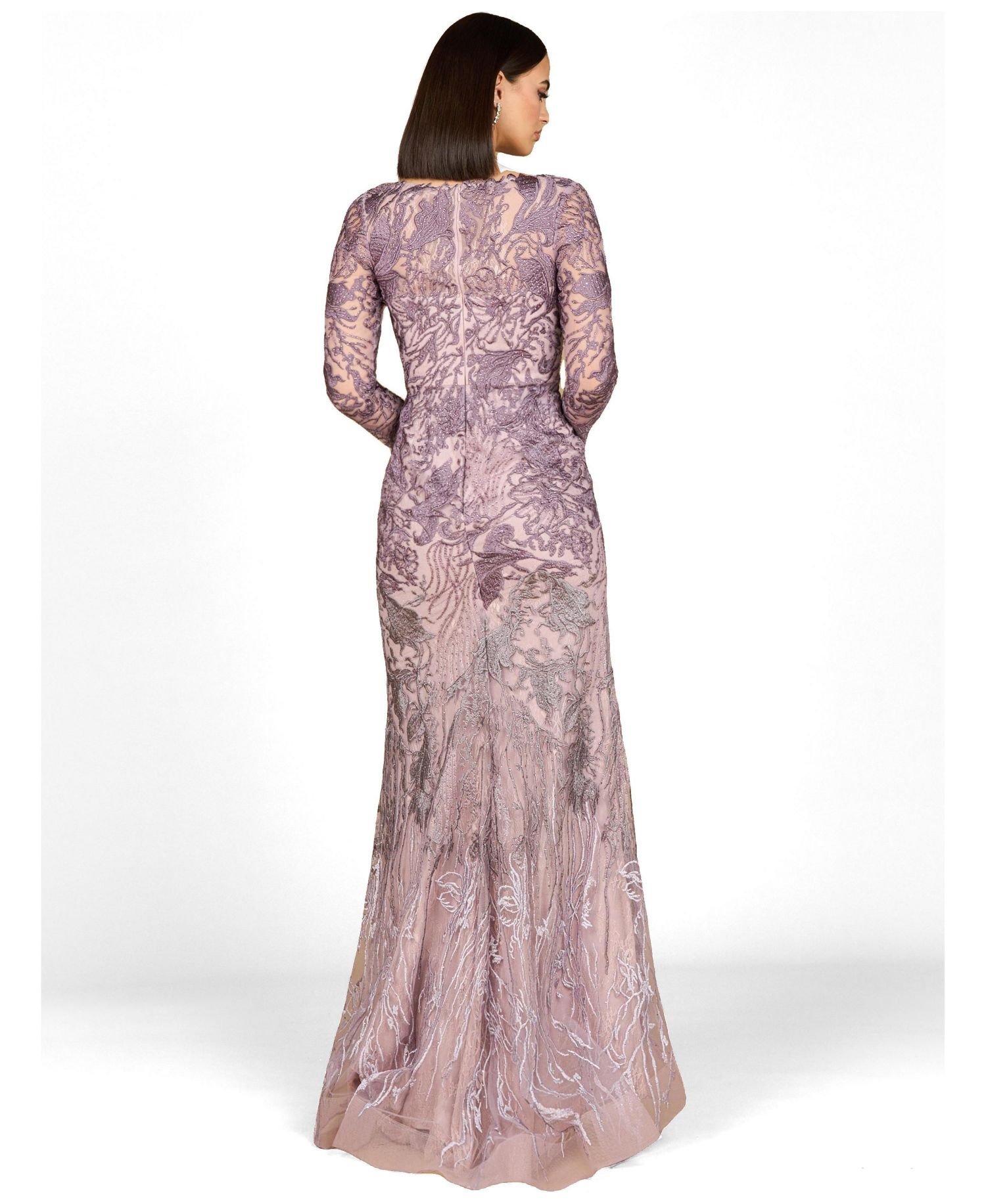 Women's Long Sleeve V-Neck Mermaid Gown
