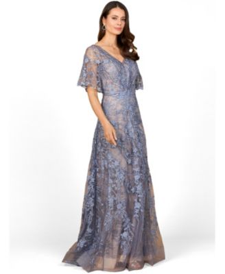 mermaid dress evening gown Navy Satin Lace Boat Neck Mermaid Bridesmaid Gown