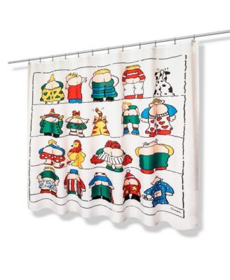 "Bottoms" Up Fabric Shower Curtain