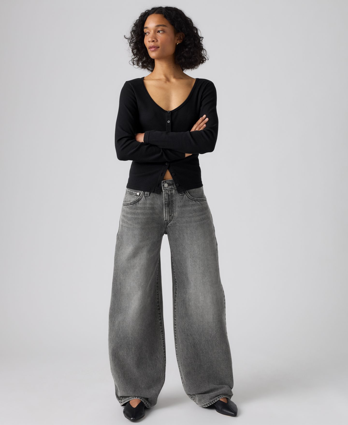 Женские джинсы Levi's Mid-Rise Middy Balloon, цвет: Disquiet Day — фото 4