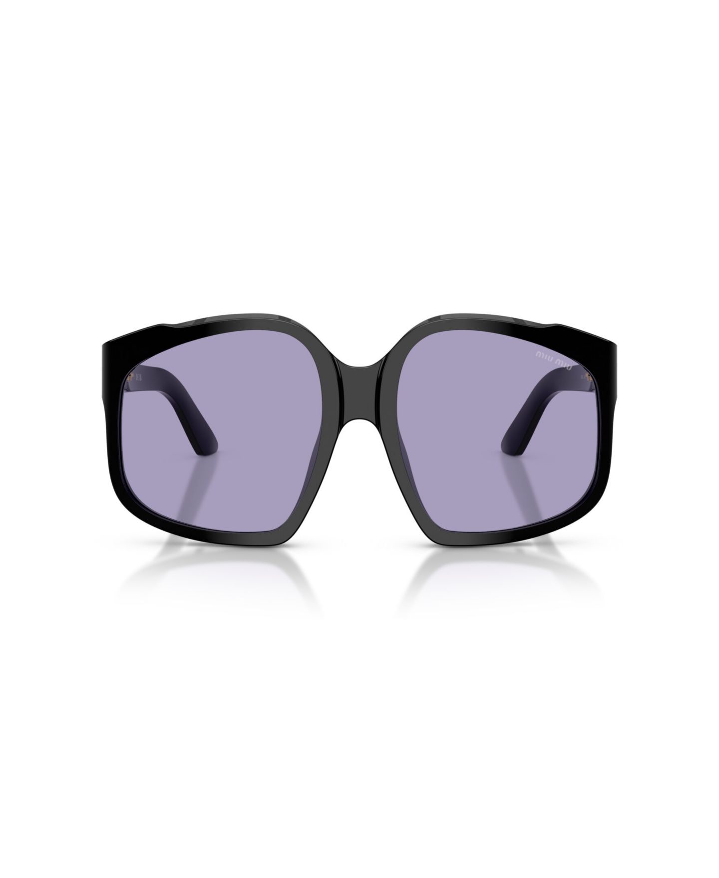 Женские солнцезащитные очки MIU MIU Geometric Sunglasses, MU A07S, цвет: Чёрный — фото 2