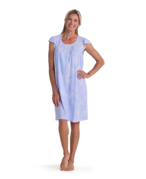 Женские Miss Elaine Women's Short-Sleeve Printed Short Nightgown