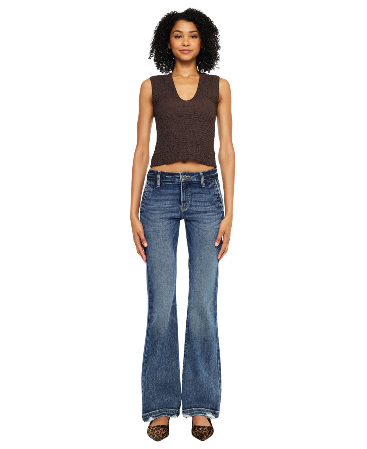 Women's USA Juniors' Delcie Mid-Rise Bootcut Jeans