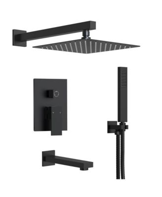 Wall Mounted 10" Shower System Bathtub Facuet Set High Pressure  Rain Shower Head with Handheld