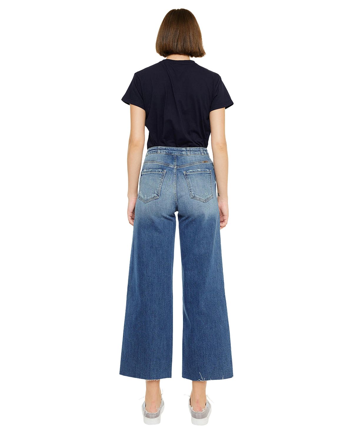 KanCan Women's Shelly High Rise Cropped Wide Leg Jeans view 5 — MAYCSS fashion products