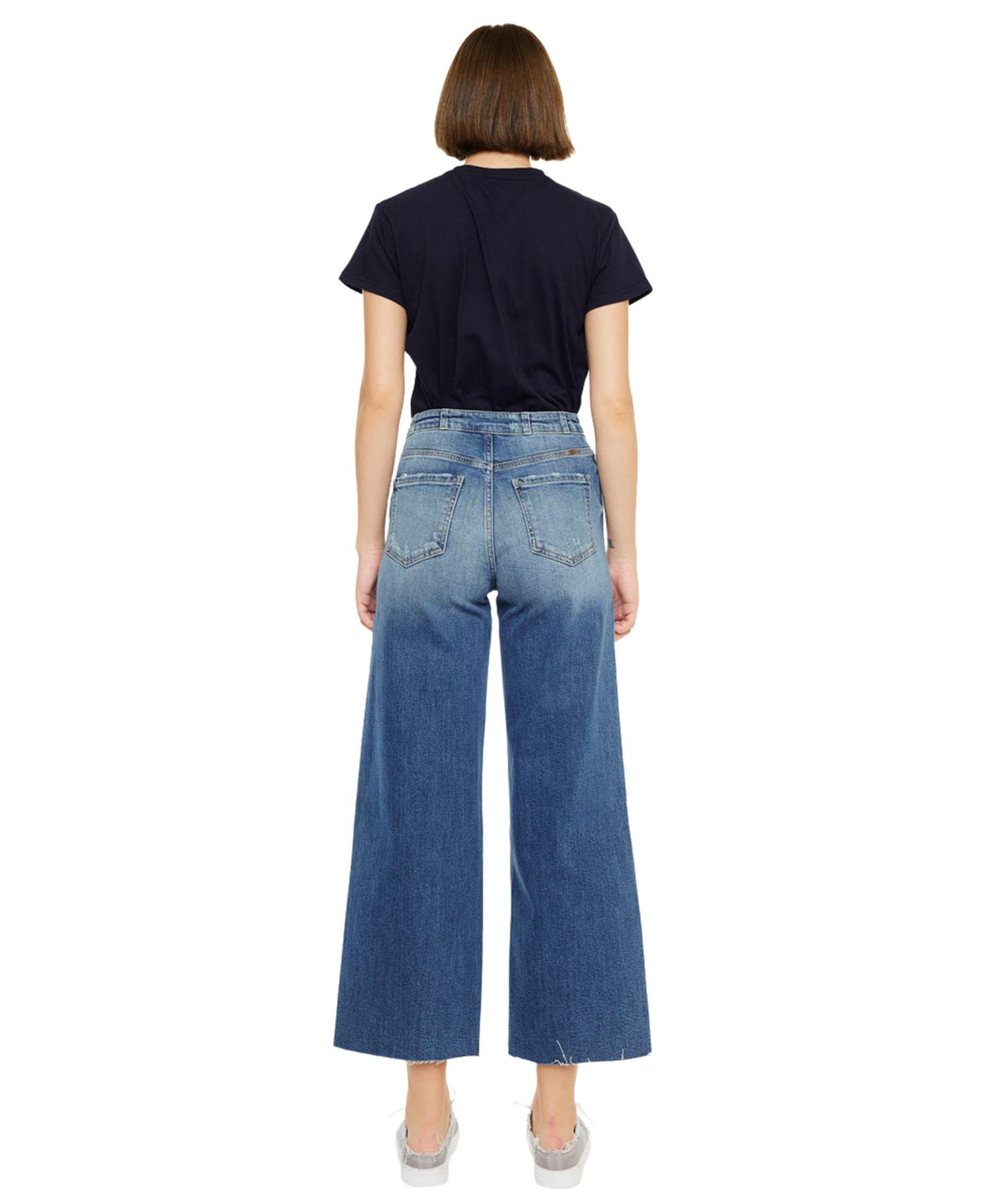 Women's Shelly High Rise Cropped Wide Leg Jeans