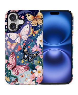 Case for iPhone 17, 2-in-1 Dual-Layer Shockproof Protection, Colorful Flower Art Glossy Case