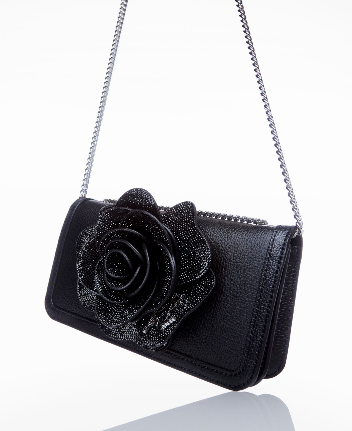 Женская сумка KARL LAGERFELD PARIS Kosette Mini Shoulder Handbag, цвет: Чёрный / Серебряный — фото 1