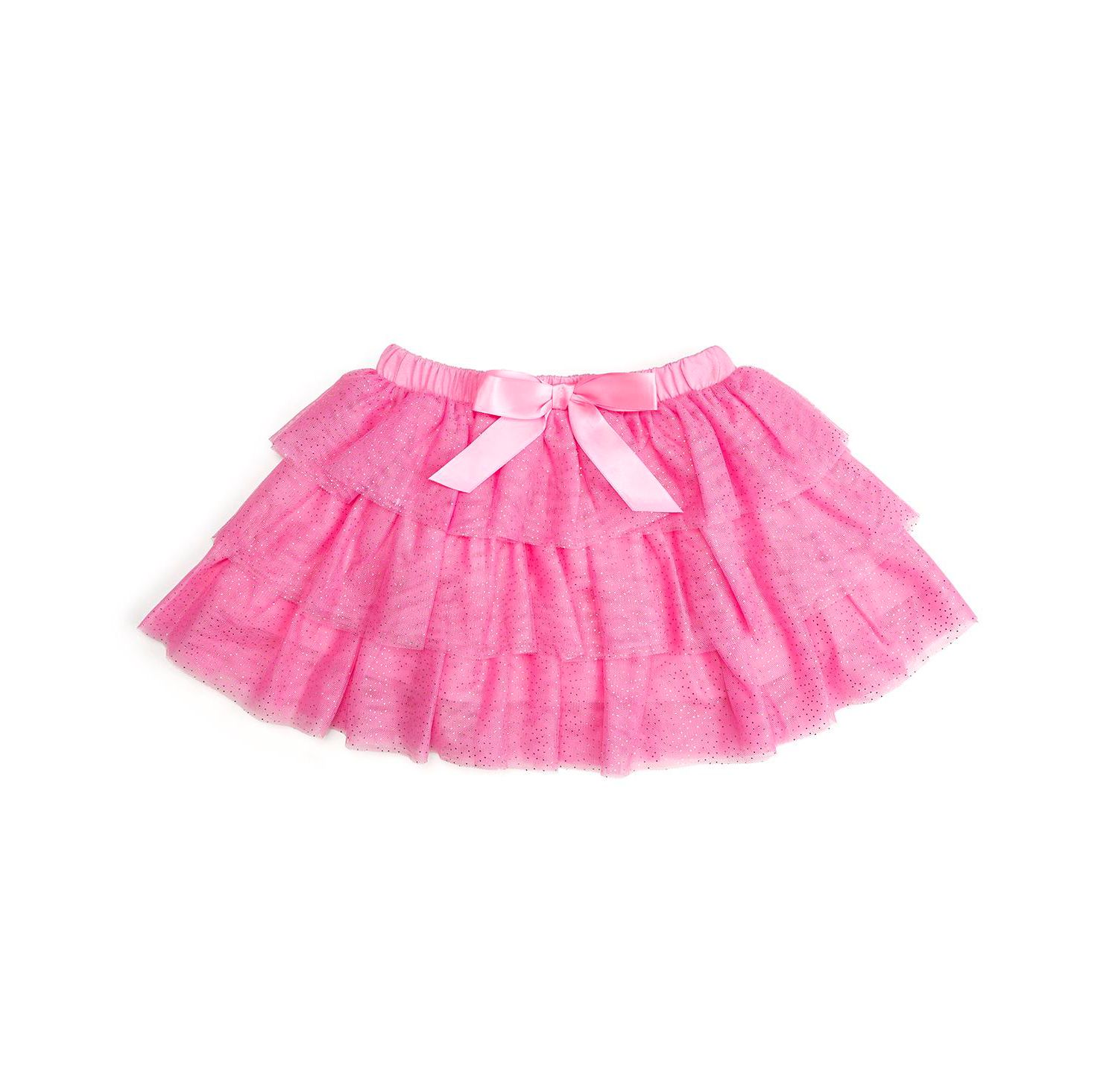 Little and Big Girls Raspberry Bow Tiered Tutu Skirt