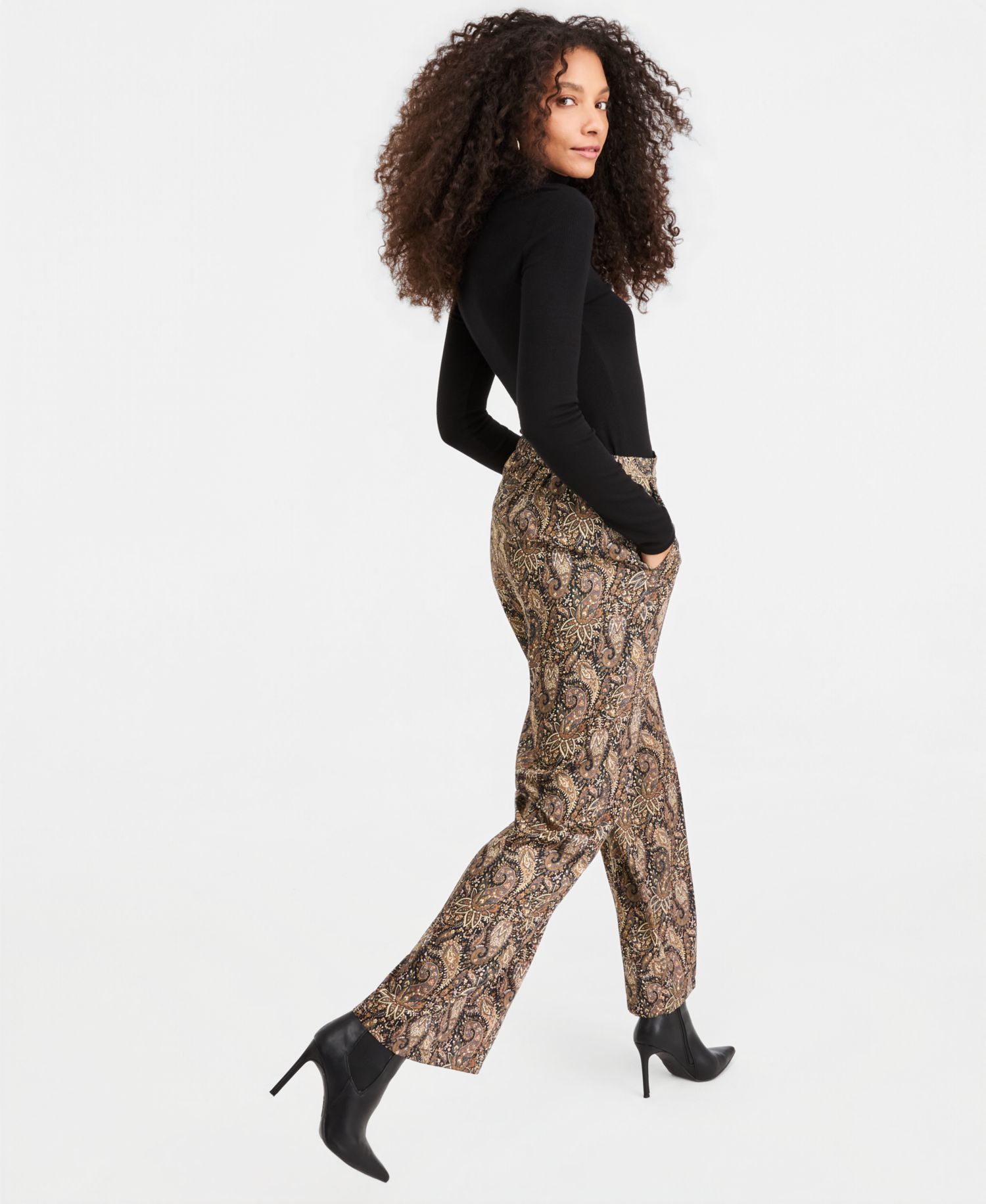 Women's Emmbuona Satin Print Wide-Leg Trousers