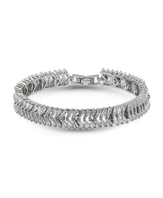 Trapezium Cubic Zirconia Chevron Pattern Tennis Bracelet 