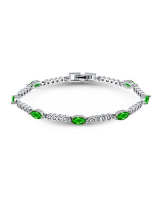 Marquise Emerald Green Cubic Zirconia Stones Bracelet 