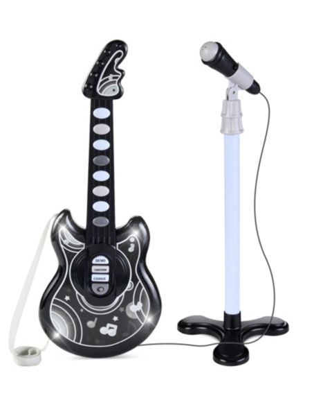 Детская игрушка Best Choice Products Musical Guitar with Microphone 5-Piece Playset, Ages 3+, цвет: Чёрный